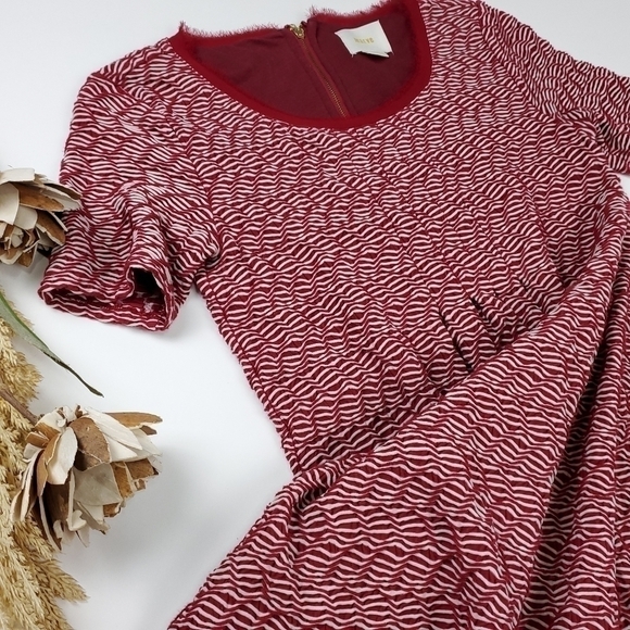 Anthropologie Maeve Red Thick Knit Weave Dress XSP - Picture 12 of 16